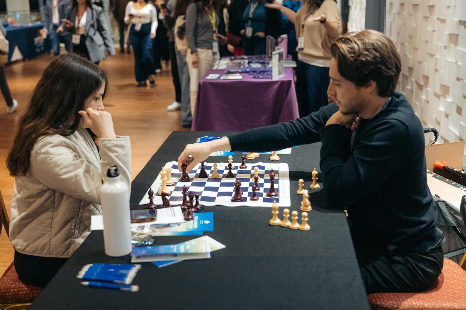 Chess instruction at NYC event